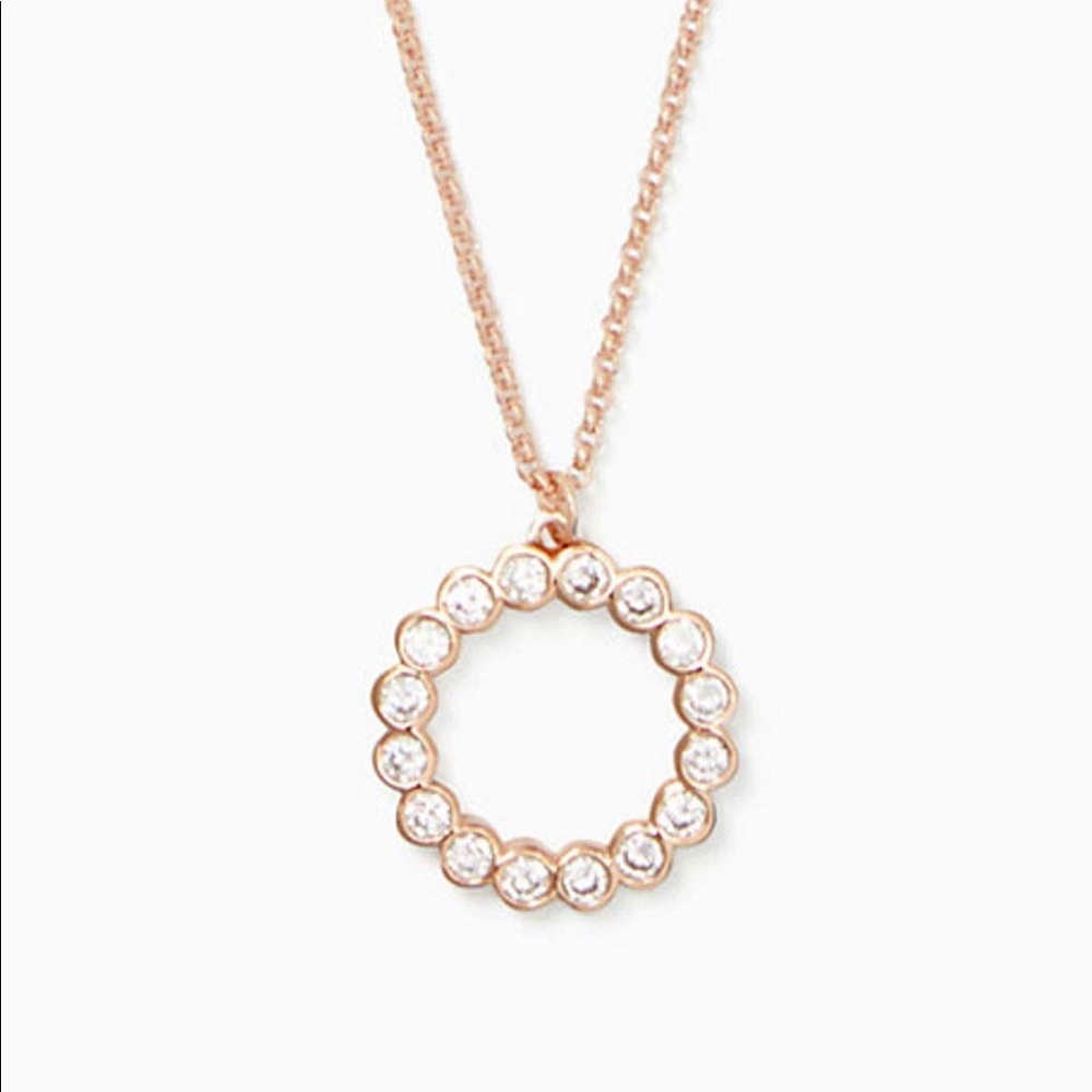 Kate Spade♠️Full Circle Pendant Necklace Rose Gold - Picture 1 of 7